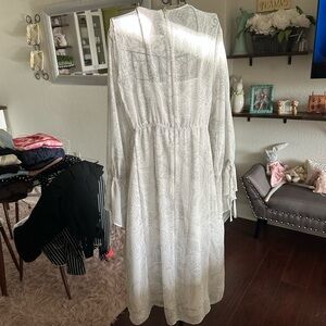 Elegant White Paisley Dress